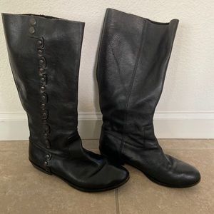 Nine West women real leather tall boots with studs size 6.5